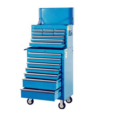 China Blue Garage Tool Cart Set With Caster For Garage Tool Storage 16 Drawer Tool Cabinet for sale