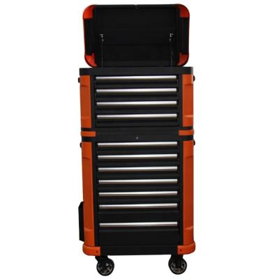 China SPCC Steel Customized Tool Cabinet Set with 4 Drawer Orange Tool Chest for Garage Tool Storage for sale