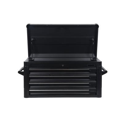 China SPCC Metal 4 Drawer Steel Black Tool Chest With Top Tool Storage Tool Cabinet For Workshop for sale