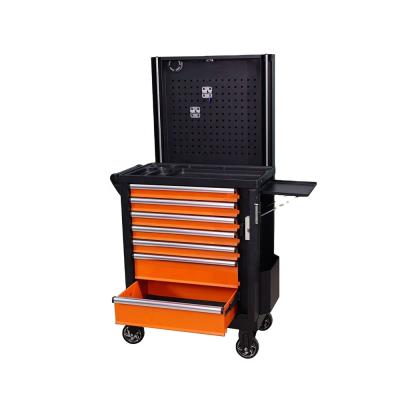 China Orange metal tool cart 7 drawer metal bluetooth garage customized mobile tool cabinet for tool storage for sale