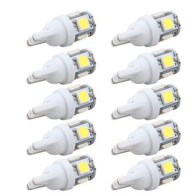 China White Wedge T10 LED Light Bulb Wedge T10 LED Bulb 5050 Chips Width 194, Car White T10 5 SMD LED Bulb 194 168 2825 for sale