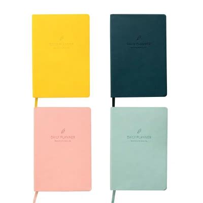 China Custom Soft Leather Hardcover Planner Printing Notebook Daily Journal for sale