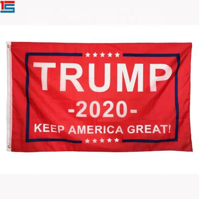 China FLYING red flag of trump! Printing President Trump Running Silk Flag For Parade 2020 for sale