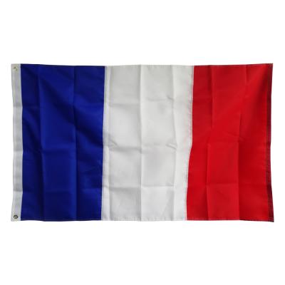 China 2021 Cheap Polyester FLYING Custom Size 110gsm Polyester France Flag Kniited for sale