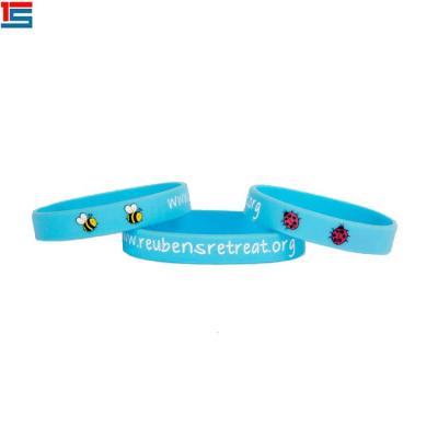 China Europe Popular Logo Printing Red Bull Silicone Wristband for sale