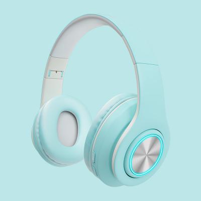 China 2021 aptagro New Product Head-mounted Earphone Canceling B39 Wireless Folding Luminous Gaming Headphones for sale