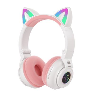 China Fashion Cute New Style Wireless Bluetooth Headset Voice Music Foldable STN-26 Bluetooth Ear Cat Earphones For Girls for sale