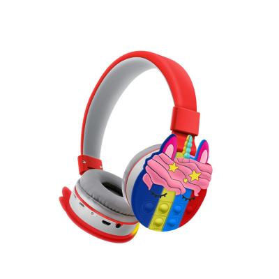 China New Child AKZ-K32 Bluetooth Stereo Sound Quality BT5.1 Music Decompression Cartoon Unicorn Wireless Bluetooth Headphone Headpho Pattern Design for sale