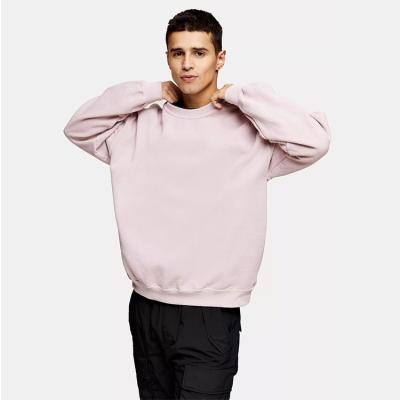 China Anti-wrinkle classic apparel cotton/polyester knitting men white crew neck long sleeves oversized sweatshirt for sale