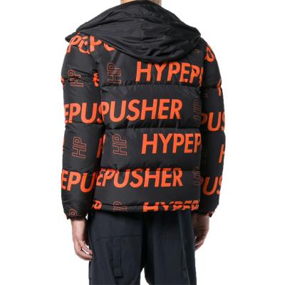 China Breathable Winter OEM Custom Fashion Latest All Print 0ver Down Stripper Mens Jackets for sale