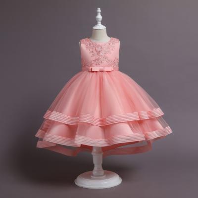 China Anti-static Long Flower Girl Dress Wedding Baby Dresses Kids Girls Party Wear Dresses LT003 for sale