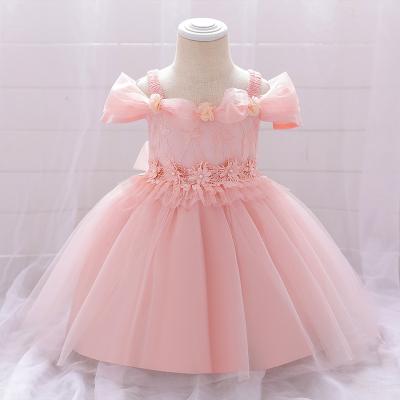 China Anti-Static Baby Infant Girl Christening Gown Kids Flower Princess Gowns Girls Newborn Cake Baptism Dresses L1946XZ for sale