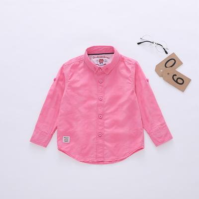 China Autumn Casual Spring Style Boy's Anti-wrinkle Blouse Solid Color Children's Shirt Clothes 100% Cotton DM010A for sale