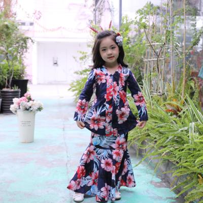 China 7-12 Years Flower Dress Abaya Muslim Baby Long Abaya Anti-Static Kids Pakistani Clothes 2020 for sale