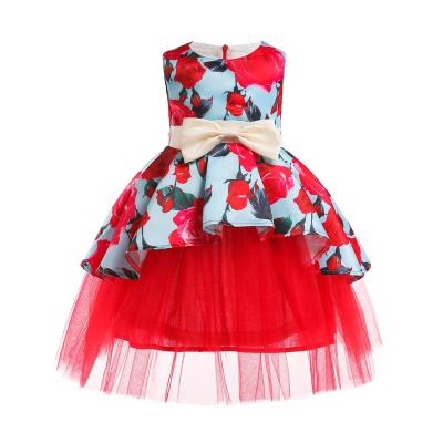 China Anti-Static Babies Birthday Dresses Child Princess Floral Flower Wedding Party Pageant Formal Dress Kids Cotton Evening Dresses 2653 for sale