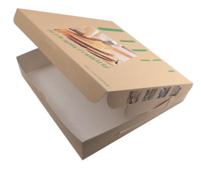 China Recycled Materials OEM Factory Size Logo Food Grade Packaging Disposable Cardboard Corrugated Paper Boxes Pizza for sale