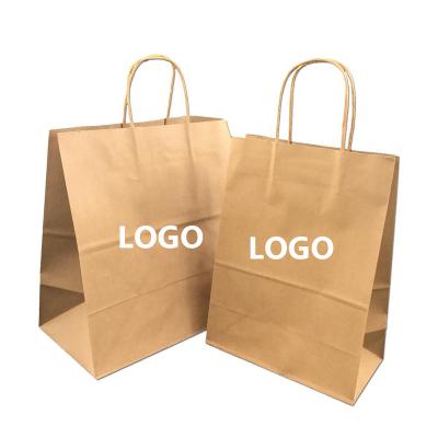 China Custom Brown Craft Kraft Paper Bags Recyclable Gift Christmas Bakery Food Wrapping Paper Bags From Small Business Packing Supplies for sale