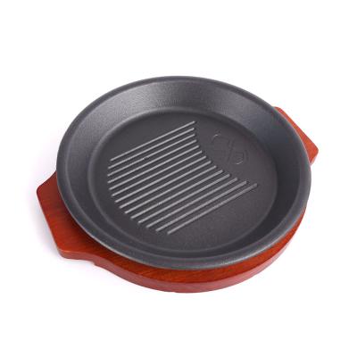 China Home Cooking Round Enameled Cast Iron Grill Pan Cookware Available For Induction Cooker for sale