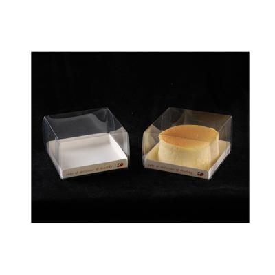 China Wholesale Custom Transparent Clear Plastic PET Cake Box Dessert Packaging Box Recyclable for sale