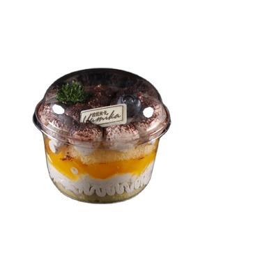 China Recyclable PET Dessert Food Grade Disposable Plastic Container With Lid for sale