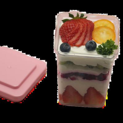 China Clear Recyclable High Quality Plastic Square Dessert Macaroon Box for sale