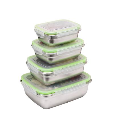 China High Quality Freshness Preservation Korea Stainless Steel Leak Proof Lunch Box Sets With Lids Airtight Meal Prep Food Storage Containers for sale