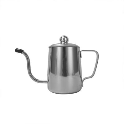 China 350ml 600ml Stainless Steel Slim Tea and Water Coffee Viable Pot Spill Over Gooseneck Kettle Drip Coffee Pot for sale