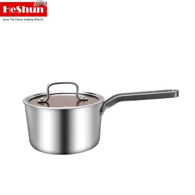 China Sustainable Kitchen Accessories Metal Casserole Cooking Pots Stainless Steel Cookware 6pcs Set for sale