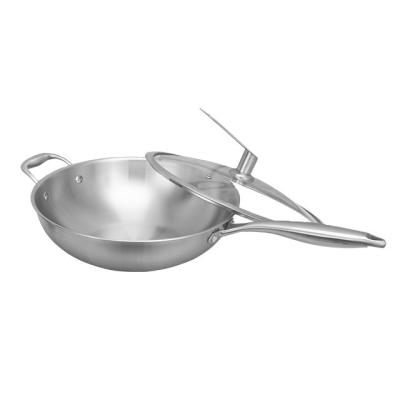 China Durable Lightweight Stir Carbon Stainless Steel Wok Set for sale