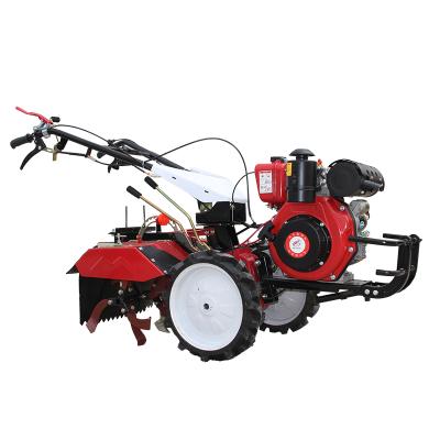 China Hotels 186 Four Wheel Drive Diesel Air Cooled Agriculture Cultivator Rotavator Hoe Tiller Double Wheel Tillage Machine for sale