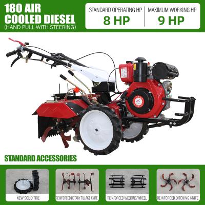 China Hotels 180 four wheel drive diesel air cooled cultivator Chinese rotary tiller cultivator and seeder for sale