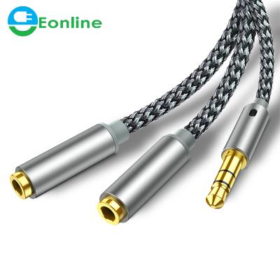 China Dropshipping Millimeter Jack Stereo Audio Male To 2 Audio AUX Headset MIC Y Splitter Cable Female Adapter. Adapter Cable Jack 3.5mm Cable 3.5 Audio for sale