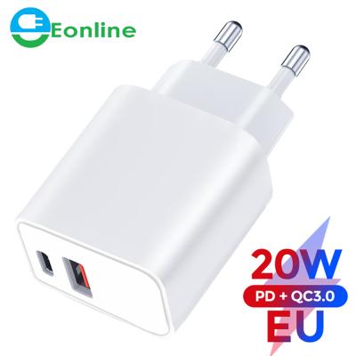 China 20W Mobile Phone Fast Charger Quick Charge 3.0 USB Type C PD Fast Charging iPhone 12 USB Charger QC 3.0 Charger For Huawei for sale