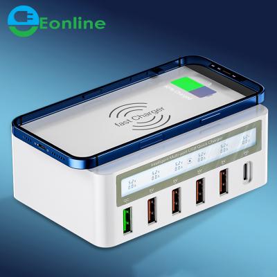 China EONLINE 100W USB Fast Charger Mobile Phone Charging 3.0 Palladium Charger For iPhone 12 Tablet Phone QI Charger Adapter Wireless HUB for sale