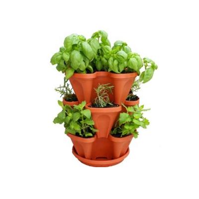 China Large Modern Stacking Plastic Pots Plants Planters For Strawberry Growing for sale