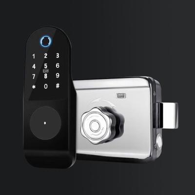 China No Fingerprint Wiring Exterior Rim Unlock Smart Card Digital Code Electronic Door Lock For Home Q201 for sale