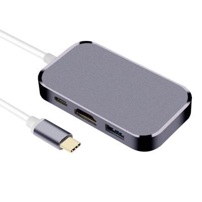 China Aluminum Alloy USB C USB 5 in 1 USB3.1 Type C to HDMI PD 100w Charger 3 Ports USB 3.0 Adapter Converter Hub for sale