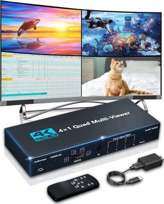 China Realtime Iron 4K HDMI Multiviewer 4x1 Quad Screen Multi Viewer 4 in 1 HDMI Seamless Changer With Remote for sale