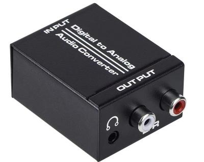 China Iron 192KHZ SPDIF Toslink Optical Coaxial Digital-to-Analog Audio Stereo L/R 3.5mm Jack DAC Converter with Optical Coaxial Cable for sale