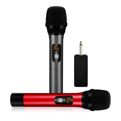 China Handheld Karaoke UHF Dynamic Wireless Home Microphone Metal Microphone Handheld Chargeable Hardware Handheld Wireless Microphone for sale