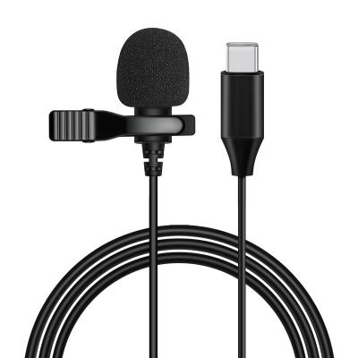 China Lavalier microphone live broadcast use microphone clip lavalier C MIC connector phone recording microphone for phone for sale