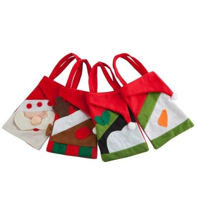 China Eco-friendly Portable Cute / Folding Christmas Nonwovens Bag Santa Christmas Candy Gift Bags Store Handbag For Home Party for sale