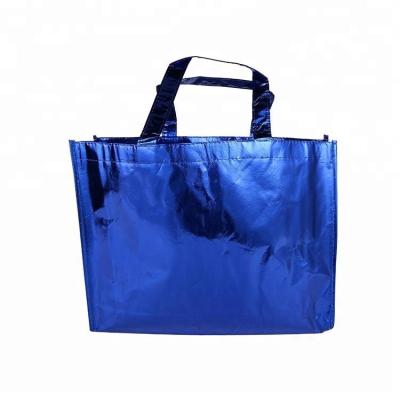 China Handled Red PP Laminated Metallic Non Woven Tote Bag for sale