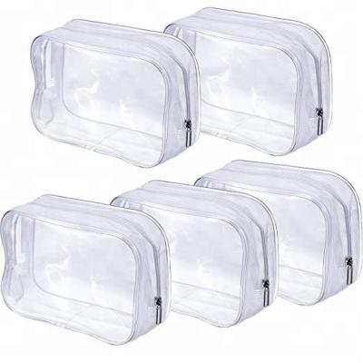 China Eco-friendly /Folding Clear PVC /Portable Zippered Toiletry Bag Carry Pouch Portable Cosmetic Makeup Bag For Vacation for sale