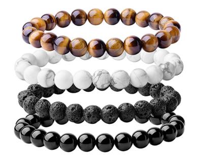 China Wholesale Natural Gorgeous 8mm Semi Precious Gemstones Bead Bracelet Healing Crystal Stretch Beaded Bracelet Unisex for sale