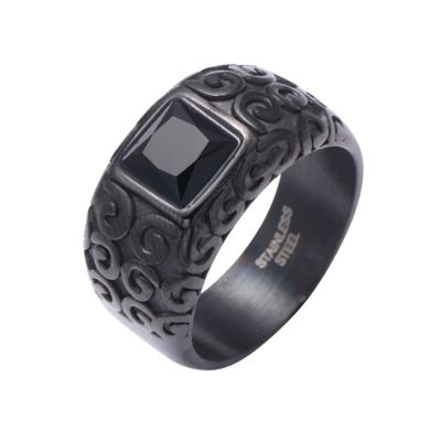 China Rin Black Men's Rings Turkish Jewelry Natural Stone Vintage Cool Agate Fashion for sale