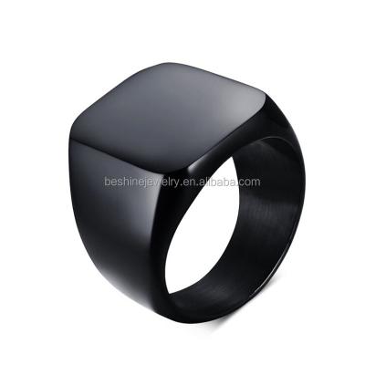 China Wholesale Good Quality Black IP Plated Turkish Rings For Men , Mens Stainless Steel Rings for sale