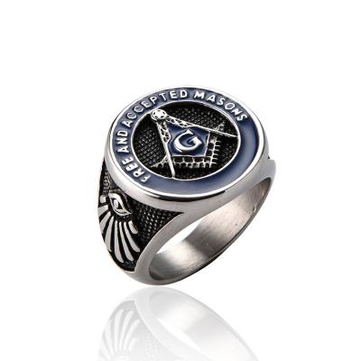 China Wholesale 2019 unique styles price cheap promotional stainless steel masonic rings for men for sale