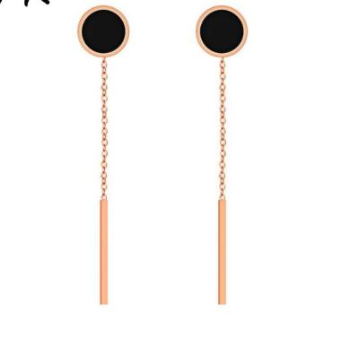 China Dangle Simple Designs Earring Designs Teacher Gift Black Resin Hanging Long Chain Earring for sale