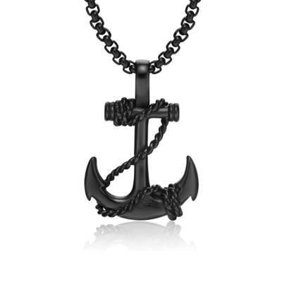 China Fashionable Style Ebay Aliexpress Online Sale Stainless Steel Anchor Pendant Top Black Pendant For Man for sale